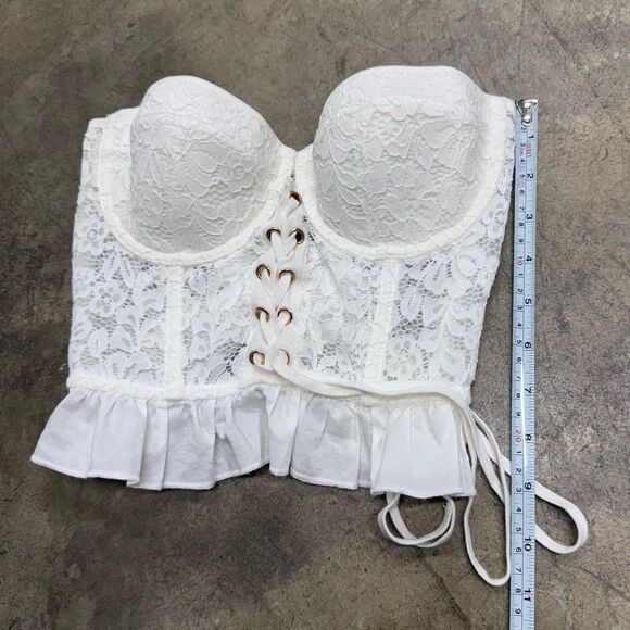 ASOS lace up ruffled corset bustier top - Picture 5 of 5